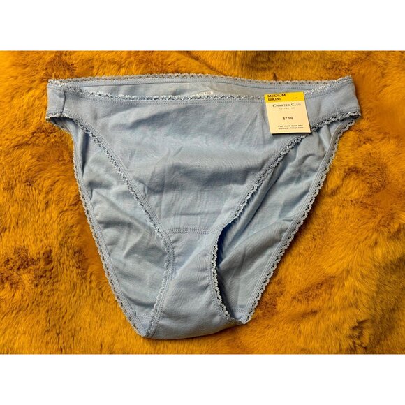 Charter Club Women's Everyday Cotton Bikini Underwear, Airy Blue, Size M, NWT - Picture 2 of 4